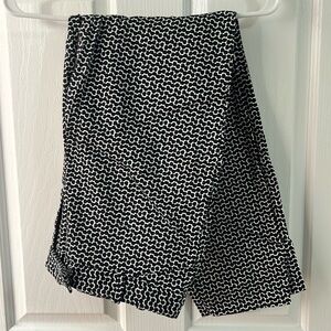 Calvin Klein Black and White Pattern Ankle Pants